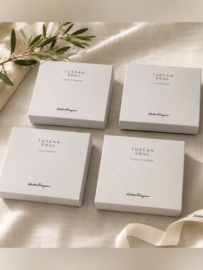 Salvatore Ferragamo White Tuscan Soul Gift Boxes Lot of 4